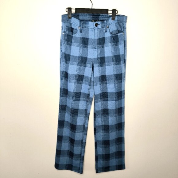 Diane Gilman DG2 Preppy Clueless 90s Checkered Jacquard Wide Leg Pants 4 - Picture 2 of 8